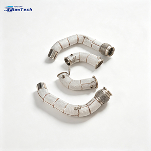 ท่อไอเสียดาวน์ไปป์แบบไหลสูงสำหรับ BMW M5 F90 M6 F12 F13 S63 4.4L V8 ผลิตจากสแตนเลส 304 ติดตั้งได้โดยตรง พร้อมแผ่นกันความร้อน - Product Image 1