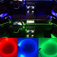 Lampes décoratives intérieures de voiture 1m/2m/3m/4m/5m, lampe d'ambiance RGB, lumière froide, bande lumineuse décorative pour tableau de bord, console, lumière ambiante