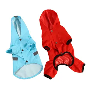 Grossistes de vêtements pour animaux de compagnie Personnaliser imperméable antisalissure extérieur Sécurité Imperméable à capuche pour animaux de compagnie