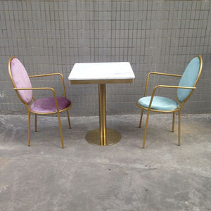 Silla de hotel con respaldo redondo de boda de acero inoxidable dorado - Product Image 4