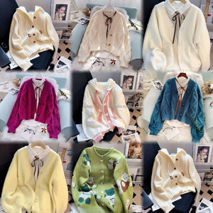 <span class=keywords><strong>Cardigan</strong></span> <span class=keywords><strong>oversize</strong></span> a maniche lunghe maglione invernale con scollo a V in lana lavorato a maglia da <span class=keywords><strong>donna</strong></span> - Product Image 6