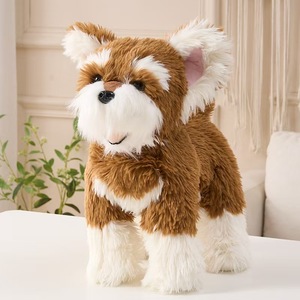 Juguete de Peluche Realista de <span class=keywords><strong>Yorkshire</strong></span> <span class=keywords><strong>Terrier</strong></span>, Westie, Schnauzer, Relleno de Algodón PP, Alivia el Estrés, Regalo Unisex para Fiestas - Product Image 2