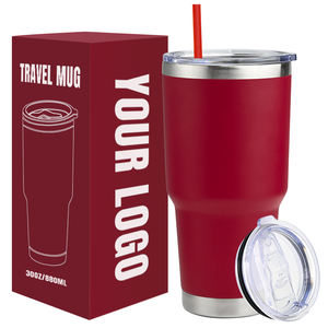 Vaso Térmico de Viaje Personalizado con Logotipo, de Acero Inoxidable de 30 oz, Doble Pared, Aislado al Vacío, con Tapa Antiderrames, Libre de BPA, Diseño Moderno - Product Image 1