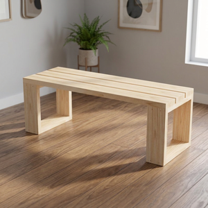 Banc de jardin rectangulaire en teck massif de qualité supérieure avec lattes et pieds en boucle - Product Image 2
