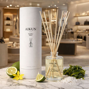 Aikun Plant Based 120ml Clear Glass Bottle <b>Tube</b> Box IP16 Citrus Lemon Fragrance Long Lasting <b>Reed</b> Diffuser Home Diffuser - Product Image 1