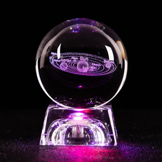 Bola 3D Kaca Dekorasi Bola Galaksi Kristal Buatan untuk Hadiah Kelulusan