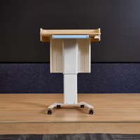 Nouveaux produits : Bureau d'ordinateur moderne en métal à hauteur réglable pneumatiquement, pupitre scolaire en métal à levage pneumatique