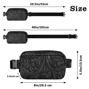 Hot Sales Custom <b>Black</b> Waterproof Unisex Polyester Sport Chest Belt <b>Bum</b> Pouch Crossbody <b>Bag</b> <b>Women</b> Fanny Pack Waist <b>Bag</b> - Product Image 2