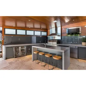2024 Vermont Hot Sale Customized Stainless Steel Wholesale Summer Design Black Modular Outdoor Kitchen