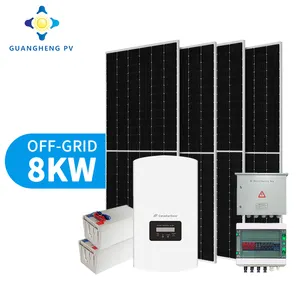 Sistema de energía solar GHPV 8000W Kit todo en uno Sistema de energía solar 8kw Generador de CC/CA Generador solar eléctrico