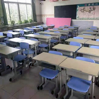 Meubles scolaires modernes TIANJIU à prix abordable et durables, bureau et chaise individuels pour étudiants, ensemble de bureau en métal réglable