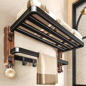 Estante de toallas de pared Blue Vine con 4 barras, organizador con ventosas, estante de almacenamiento para baño - Product Image 3