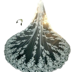 S1209A Hot -selling High -quality New Trailer Wedding Accessories Bride White Rice White Lace Sequins 3m Veils for Women - Product Image 5