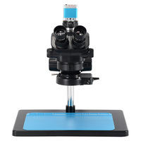 Binocular Real Three-Eye Body Microscope 2K/4K Camera 7-50x Magnifying Glass Anatomy Practice Mobile Phone Maintenance Model
