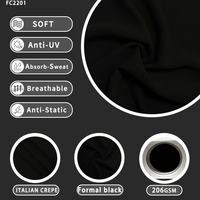 Nouveau tissu coréen pour abaya, CRÊPE ITALIENNE 95% polyester 5% élasthanne, tissu pour abaya, robe musulmane pour femmes, hijab