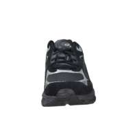 Chaussures de basketball pour hommes, tige en mesh noir, lacets, talon de 3,5 cm, toutes saisons, semelle extérieure en caoutchouc, semelle intermédiaire en EVA