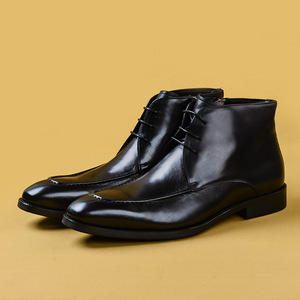 Nuevos Botines Formales de Piel Genuina para Hombre, para Todas las Temporadas, Lavables, con Suela Cosida Goodyear, Estilo Retro, con Cordones - Product Image 4