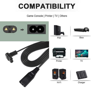 220-250V AC <b>Power</b> Cords IEC 320 C8 to C7 10A Extension Cord with IP11 Protection and SPT 18AWG <b>Cable</b> for <b>Computer</b> - Product Image 2
