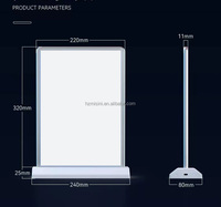 Affiche rectangulaire personnalisée remplaçable Bord argent Cadre en aluminium Batterie LED Panneau de menu haute luminosité Dessus de table Boîte à lumière A4