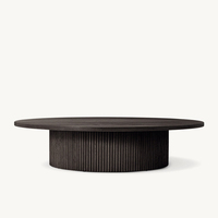 Table à thé de style rétro minimaliste français, table basse circulaire minimaliste américaine pour salon, table à thé en chêne, meubles