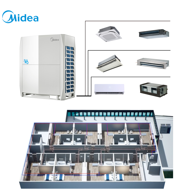 Midea Airco Ac 8hp 10hp 12hp коммерческий Vrf Vrv кондиционер с инверторным компрессором постоянного тока