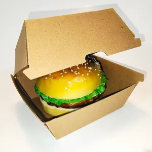 Venta al por mayor de alimentos con paquete de caja contenedor de comida hamburguesa caja de papel