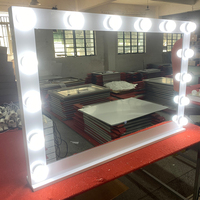 Promotion Exceptionnelle Coiffeuse de Luxe avec Miroir, Miroir de Maquillage Éclairé par LED avec Écran Tactile, et Cadre Métallique