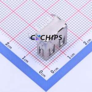 USB-U212-BWS USB Connector Bent Lead Through Hole Connector Type-A USB 2.0 Female Right Angle Insert - Product Image 2