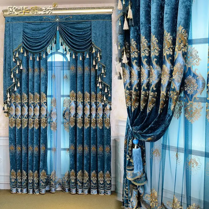 classic luxury european style window curtains living room