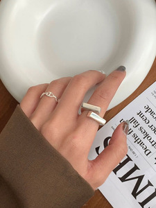 Élégantes boucles d'oreilles créoles <span class=keywords><strong>OUBA</strong></span> S 10 en argent sterling 925 plaqué or avec pierres naturelles, pour femme et unisexe, modèle carré décalé explosif - Product Image 3