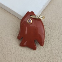 Nouveau pendentif en cristal naturel sculpté, motif poisson tropical rouge, collier personnalisé, jade jaune transfrontalier