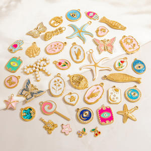 Perhiasan zirkon lucu DIY buatan tangan kustom trendi liontin & jimat besi tahan karat lapis PVD emas 18K perhiasan mode - Product Image 5