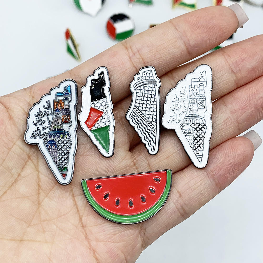 6 Pièces Palestine Badge Bouton Avec 50 Pièces Autocollants