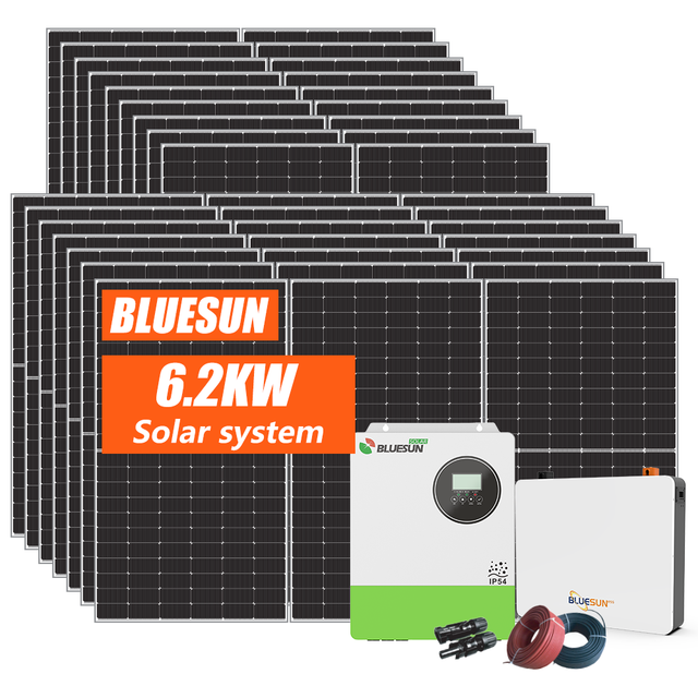 Complete 6.2KVA Solar Powered System Home Solar Panels with 10KWH Lithium Battery Full Kit off The Grid Solar Energy System