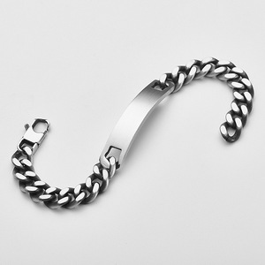 Jóias Gravadas Personalizadas Pulseira De Barra De Aço Inoxidável Homens Pulseira Em Branco Para Gravação Logotipo Personalizado Pulseiras De Jóias Finas Pulseiras - Product Image 4