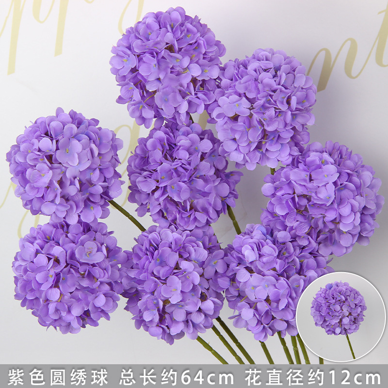 Branche d'hortensia ronde violette