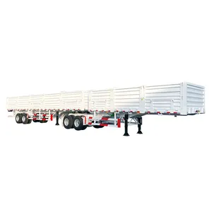 Vente chaude 60 tonnes Skeleton Truck Cargo Semi-remorque d'ingénierie à lit bas extensible