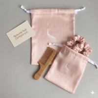Sac en satin personnalisé avec cordon de serrage, sacs en soie pour perruques et extensions de cheveux naturels avec logo