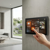 Panel de Control de Pared con NFC y PoE de 10 Pulgadas, Panel de Control RS485, USB, RJ12, Tableta PoE MTK8786 con Tira LED, Interfaz HMI de Temperatura, ODM