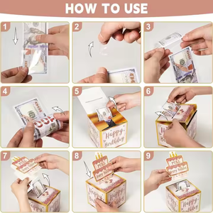 1 pièce, boîte <span class=keywords><strong>cadeau</strong></span> surprise amusante rose à estampage à chaud, très vendue, pour anniversaire, Noël, Nouvel An, boîte en papier - Product Image 3