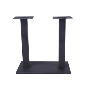 Cast Iron <b>Table</b> <b>Legs</b> Double Column Heavy Duty Rectangular Flat Steel Plate Restaurant <b>Table</b> Support Industrial Design Durable - Product Image 1