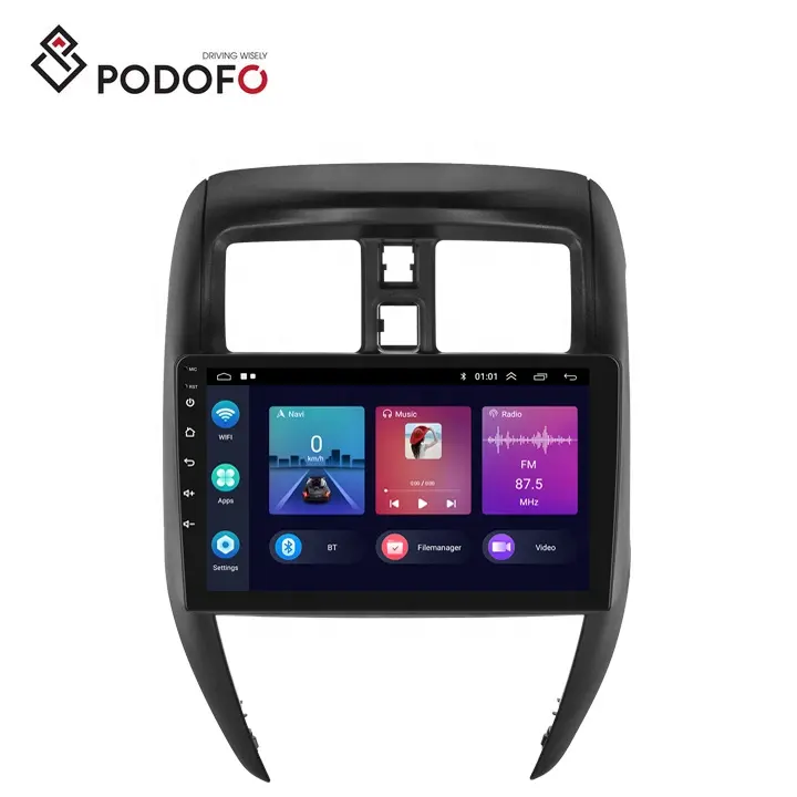 Podofo 10 ''자동차 스테레오 닛산 Versa 세단 2015-2019 안드로이드 13 라디오 자동차 패널 Carplay 안드로이드 자동 GPS WiFi FM 자동차 부품