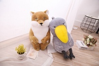 Nouvelle Peluche Style Bouddha en position assise, Oiseau à grande bouche, Cigogne à tête de baleine, Poupée renard, Coussin décoratif pour la maison OEM ODM