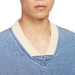 Camiseta de Mezclilla 100% Algodón de Alta Calidad al por Mayor para Hombre, Tendencia de Verano, Transpirable, Holgada, Casual, Talla Grande - Product Image 3