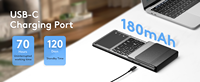 Clavier BT pliable ultra-fin à structure ciseaux, sans fil, rechargeable, avec pavé tactile