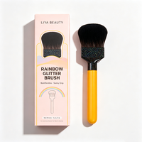 Kuas Makeup Persegi Pipih dengan Kepala Miring, Bulu Sintetis Lembut untuk Foundation, Concealer, Krim, dan Blending Makeup