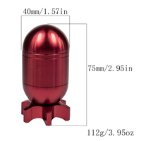 GA721055 Nouveau design Broyeur à fumée en forme de missile 4 couches de métal en alliage d'aluminium Broyeur à tabac et à herbes Accessoires pour fumeurs