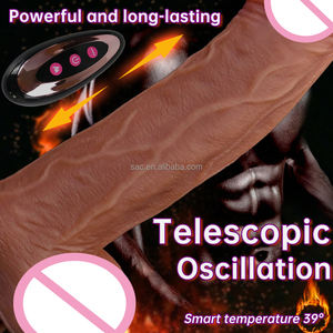 SacKnove telecomando elettrico telescopico vibrante di calore in Silicone flessibile realistico pene App giocattolo sessuale femminile spinta Dildo vibratore - Product Image 2