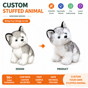 Peluche Realista de <span class=keywords><strong>Husky</strong></span> Siberiano con Cabeza Giratoria, Lindo <span class=keywords><strong>Mini</strong></span> Cachorro de Peluche, Muñeco de Perro para Regalo, Decoración, Juguetes al por Mayor para Niños - Product Image 1