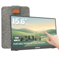 InnoView 15.6" 1080P 10-Point Touch Screen Monitor Portable Built-in Stand, 1200:1 USB C Travel Monitors for Laptop